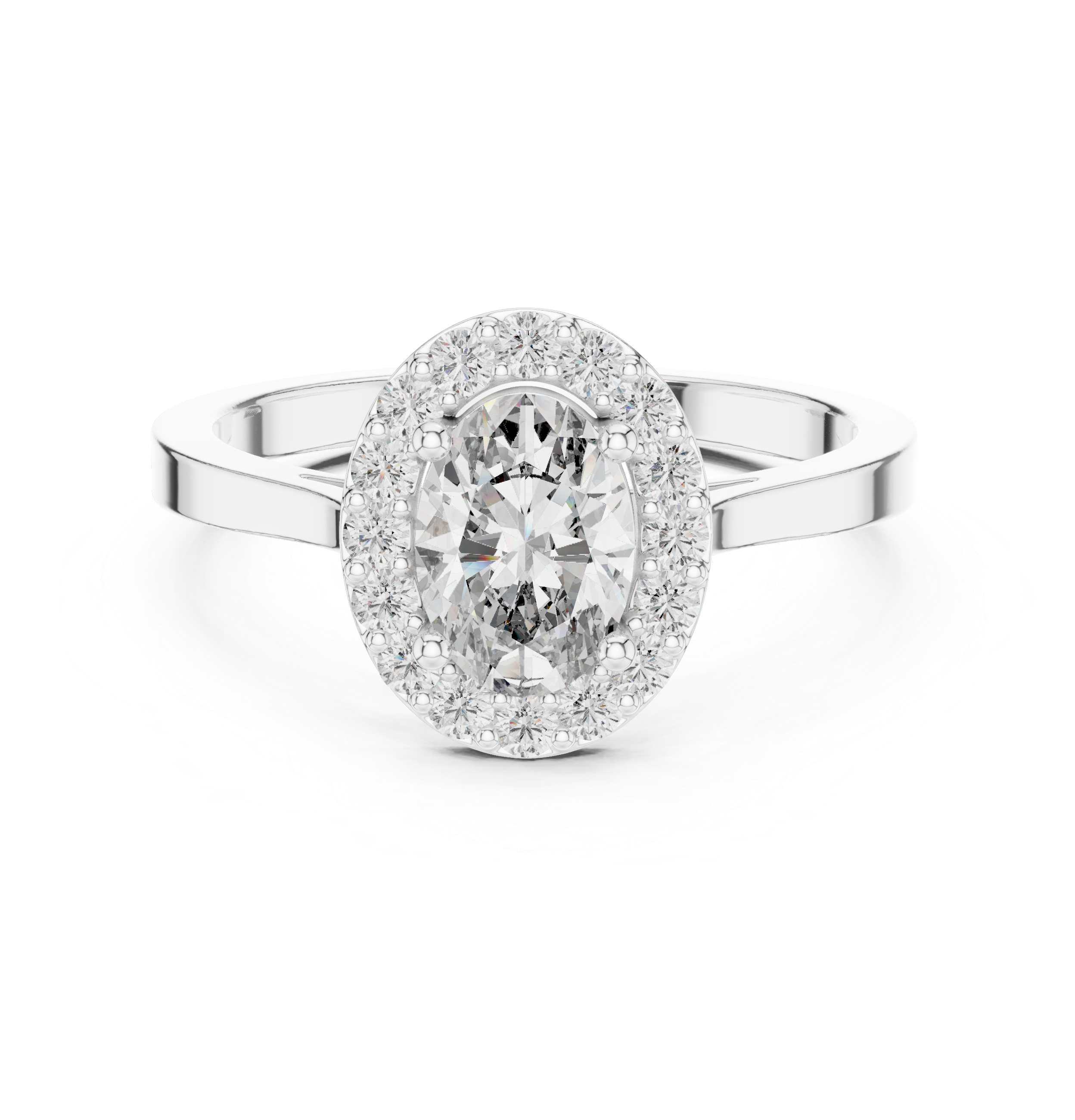 0.7ct Oval Solitaire Lab Grown Diamond Ring with Round Brilliance