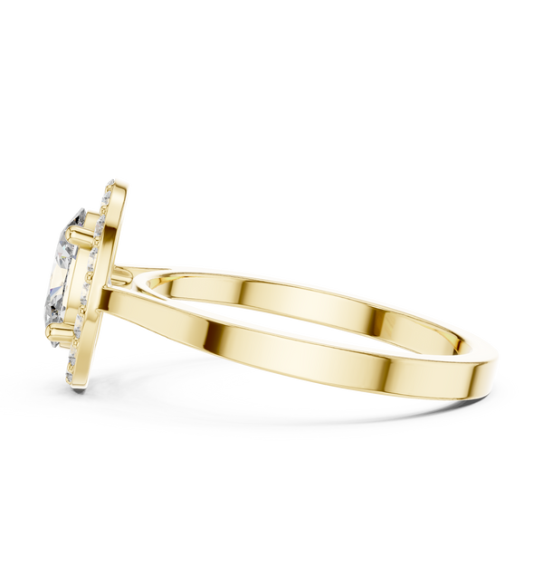 0.7ct Oval Solitaire Lab Grown Diamond Ring with Round Brilliance