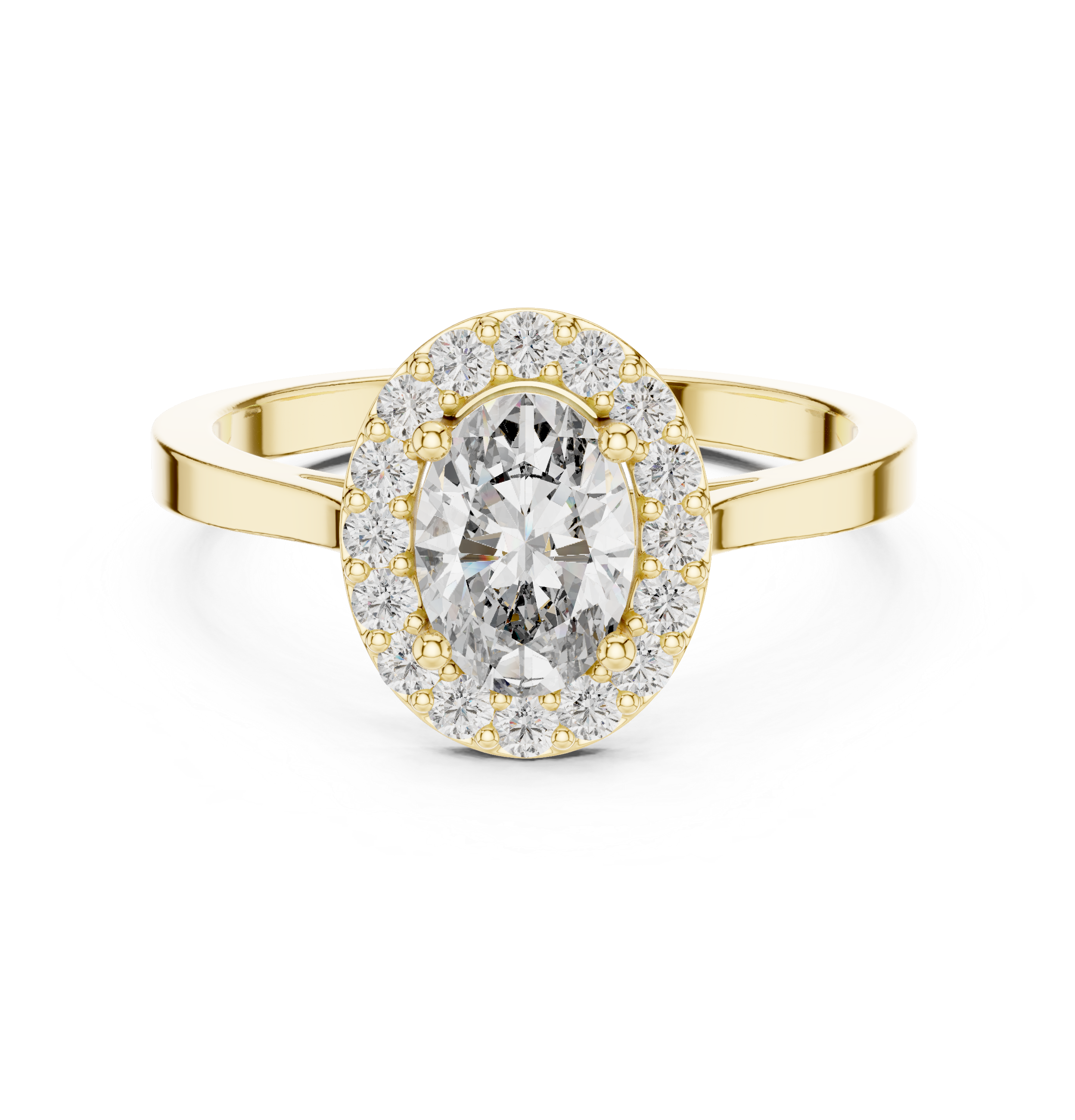 0.7ct Oval Solitaire Lab Grown Diamond Ring with Round Brilliance