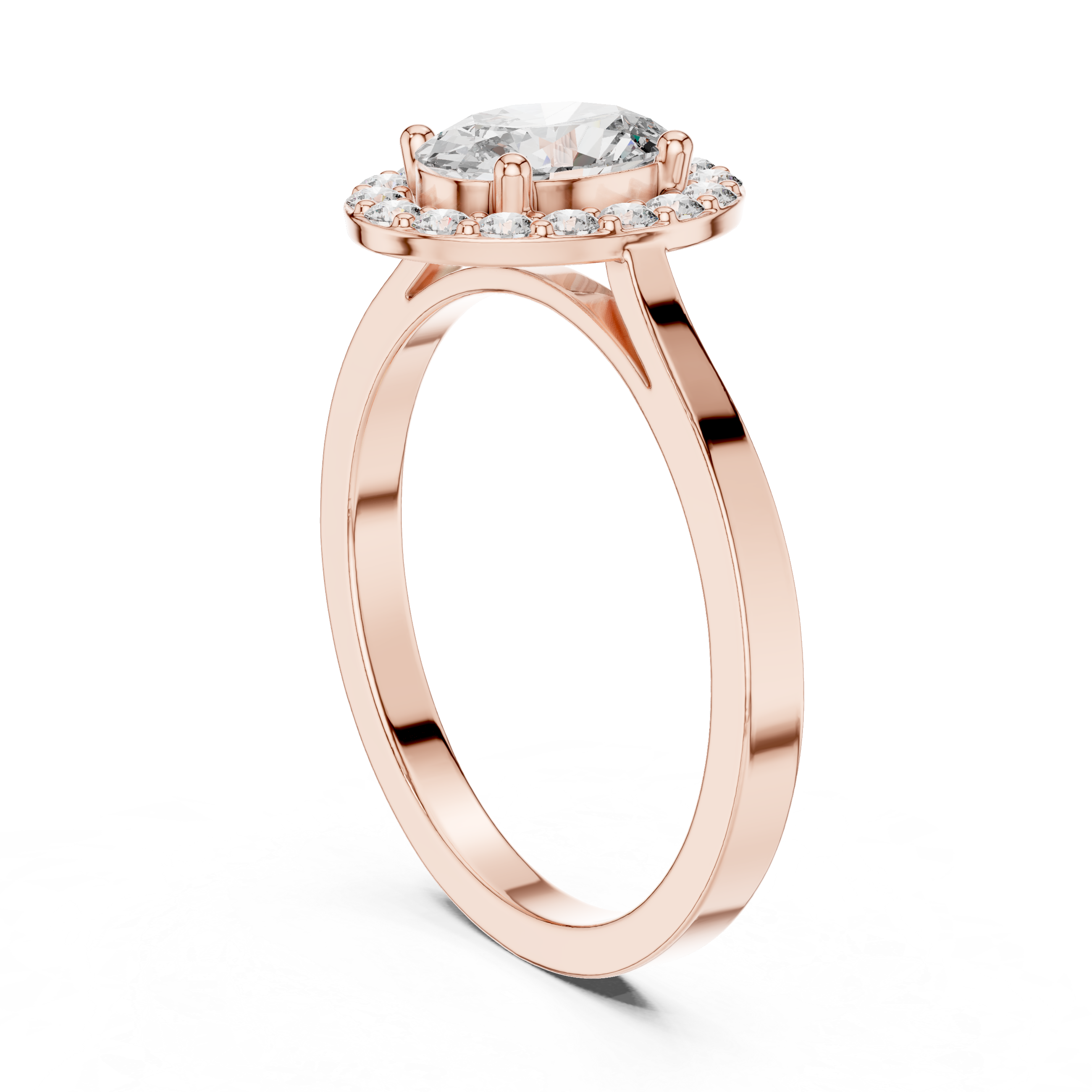 0.7ct Oval Solitaire Lab Grown Diamond Ring with Round Brilliance