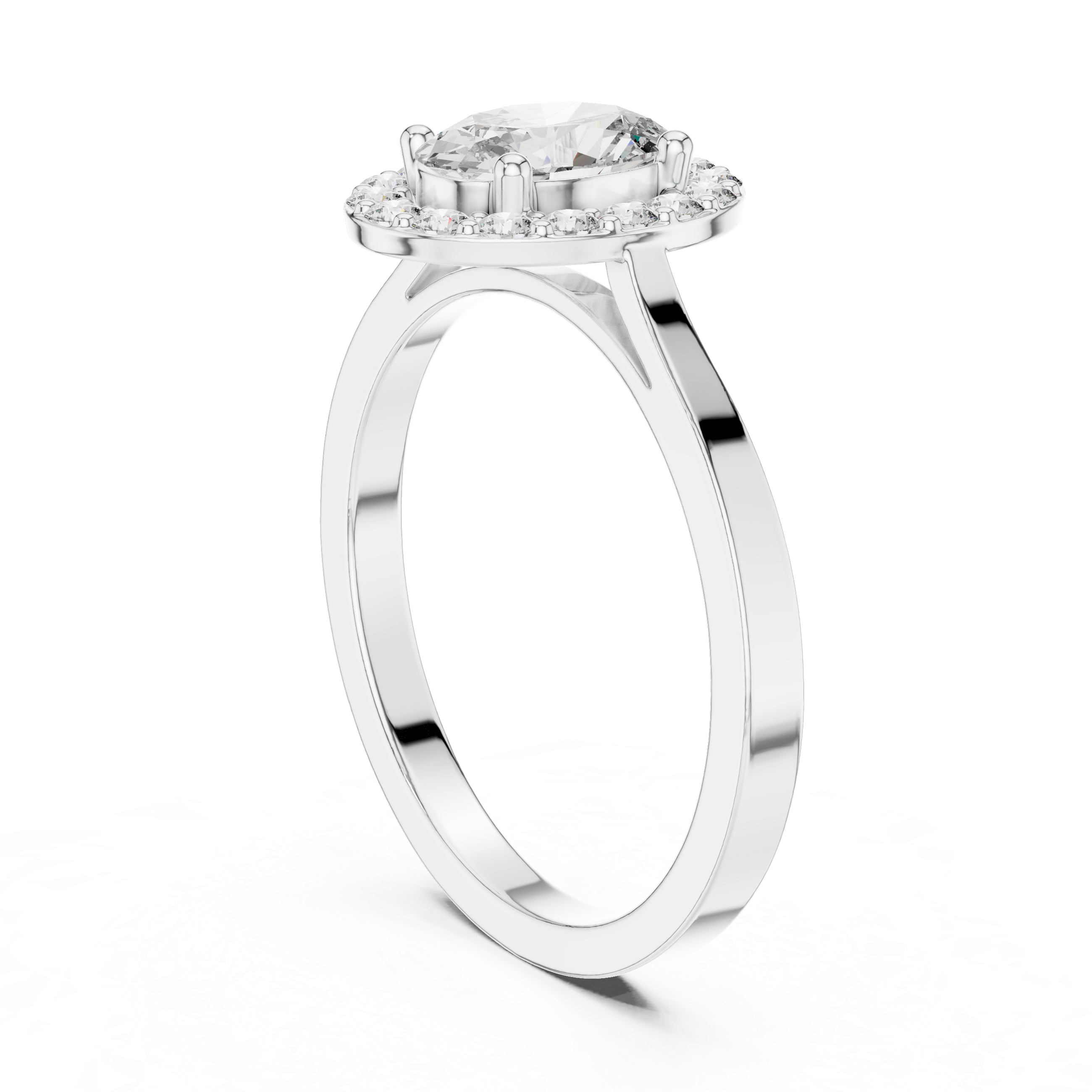 0.7ct Oval Solitaire Lab Grown Diamond Ring with Round Brilliance
