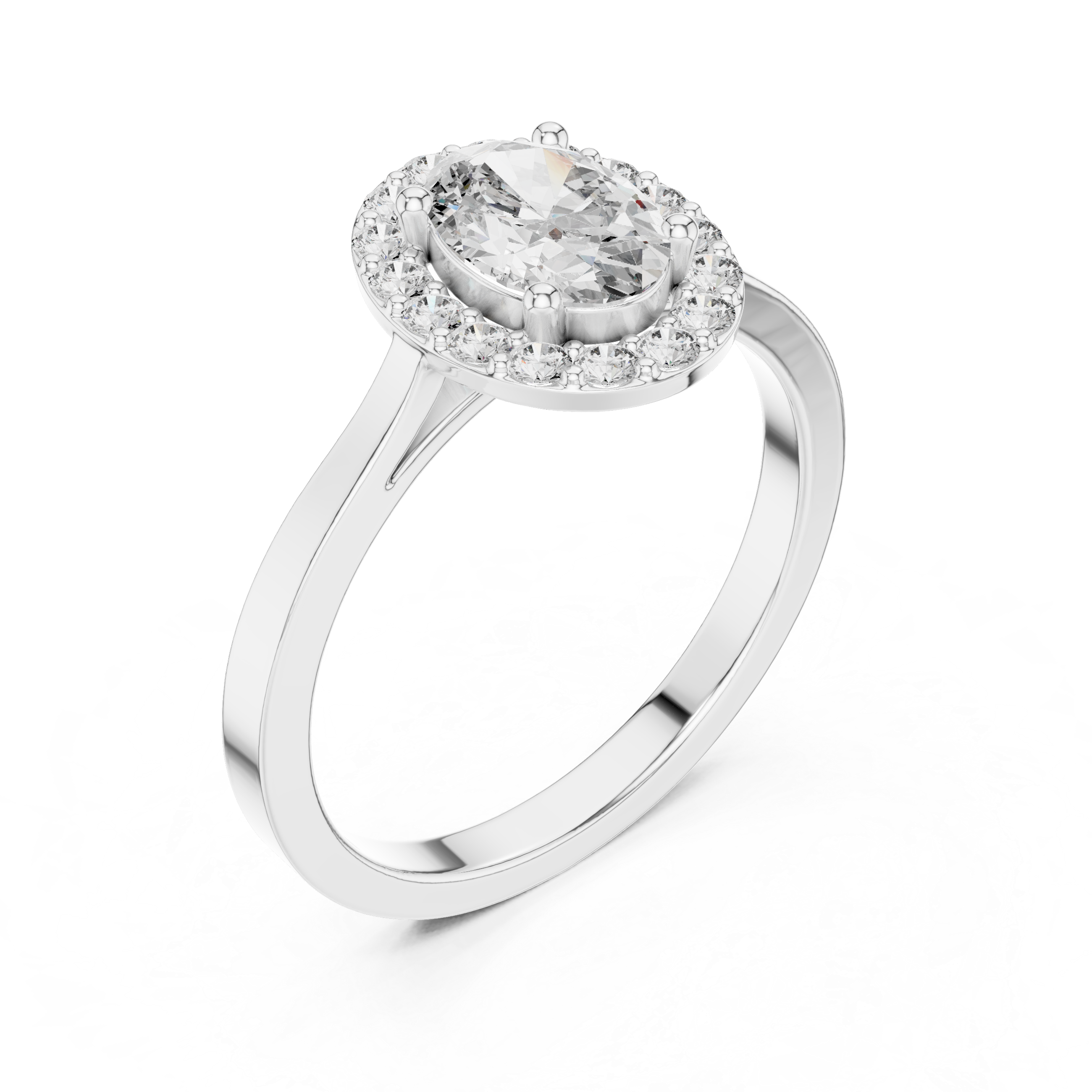 0.7ct Oval Solitaire Lab Grown Diamond Ring with Round Brilliance