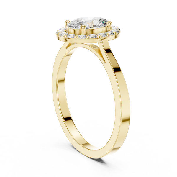 0.7ct Oval Solitaire Lab Grown Diamond Ring with Round Brilliance