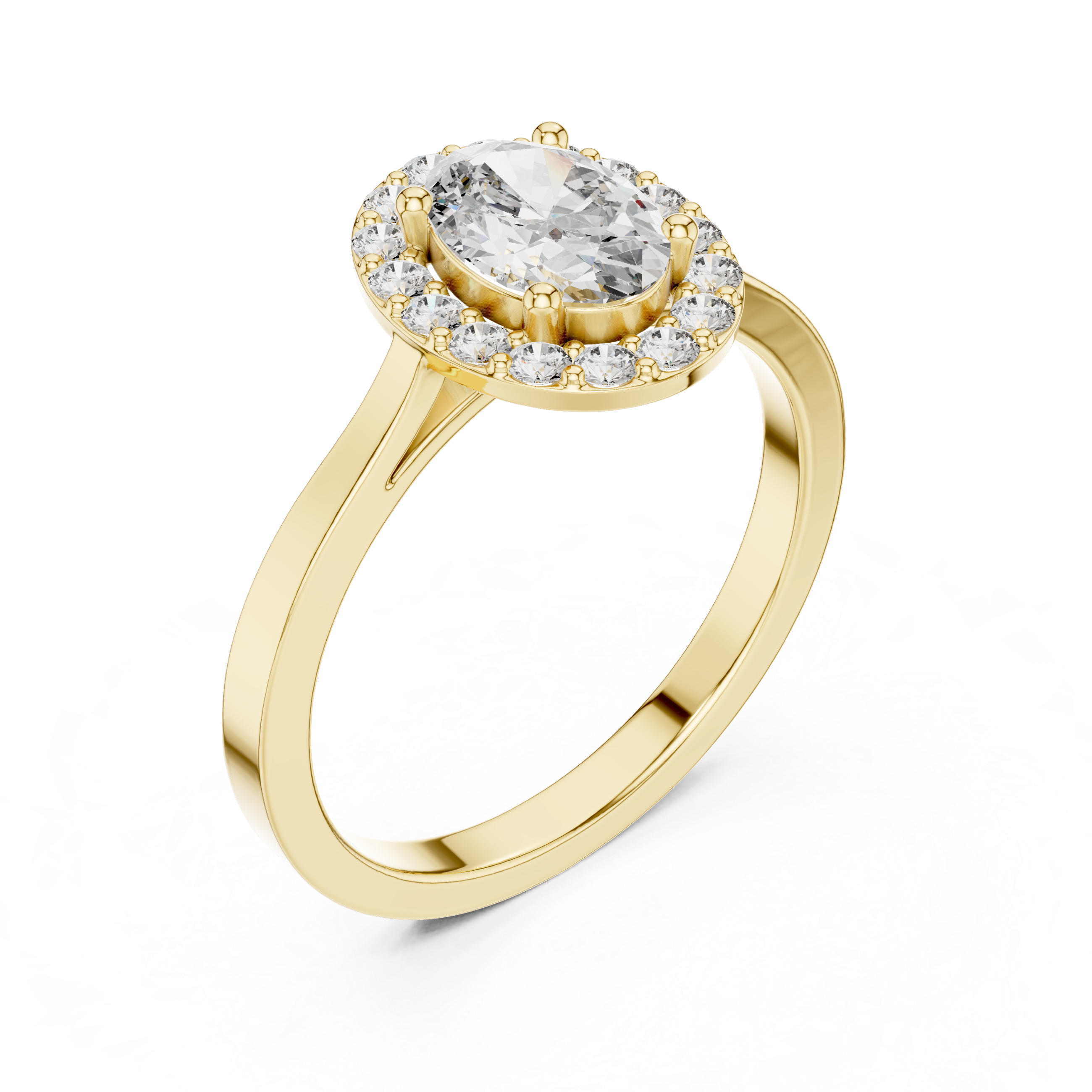 0.7ct Oval Solitaire Lab Grown Diamond Ring with Round Brilliance