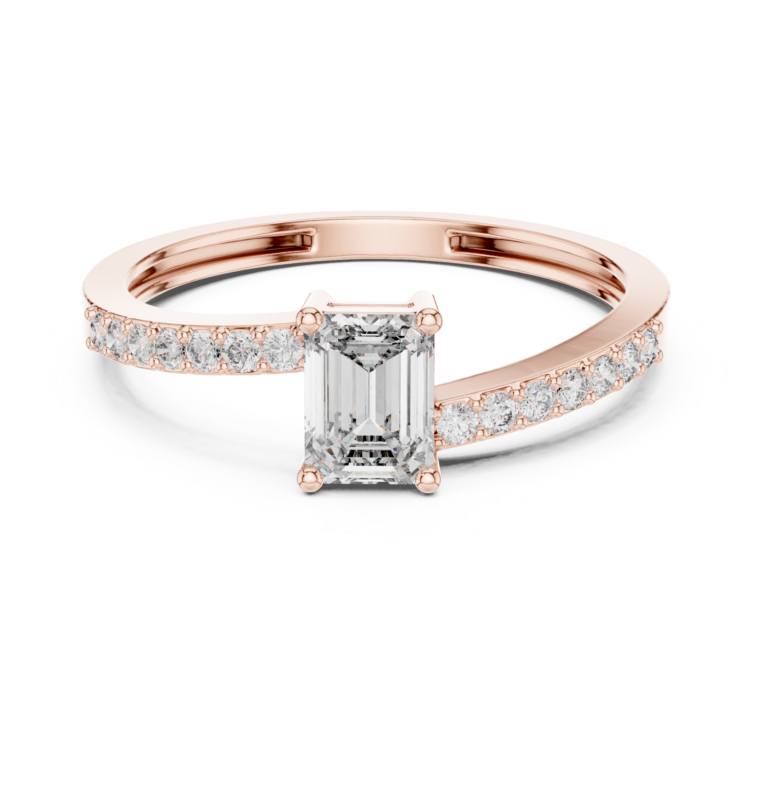 Exquisite 0.5ct Emerald Diamond Lab Grown Diamond Ring