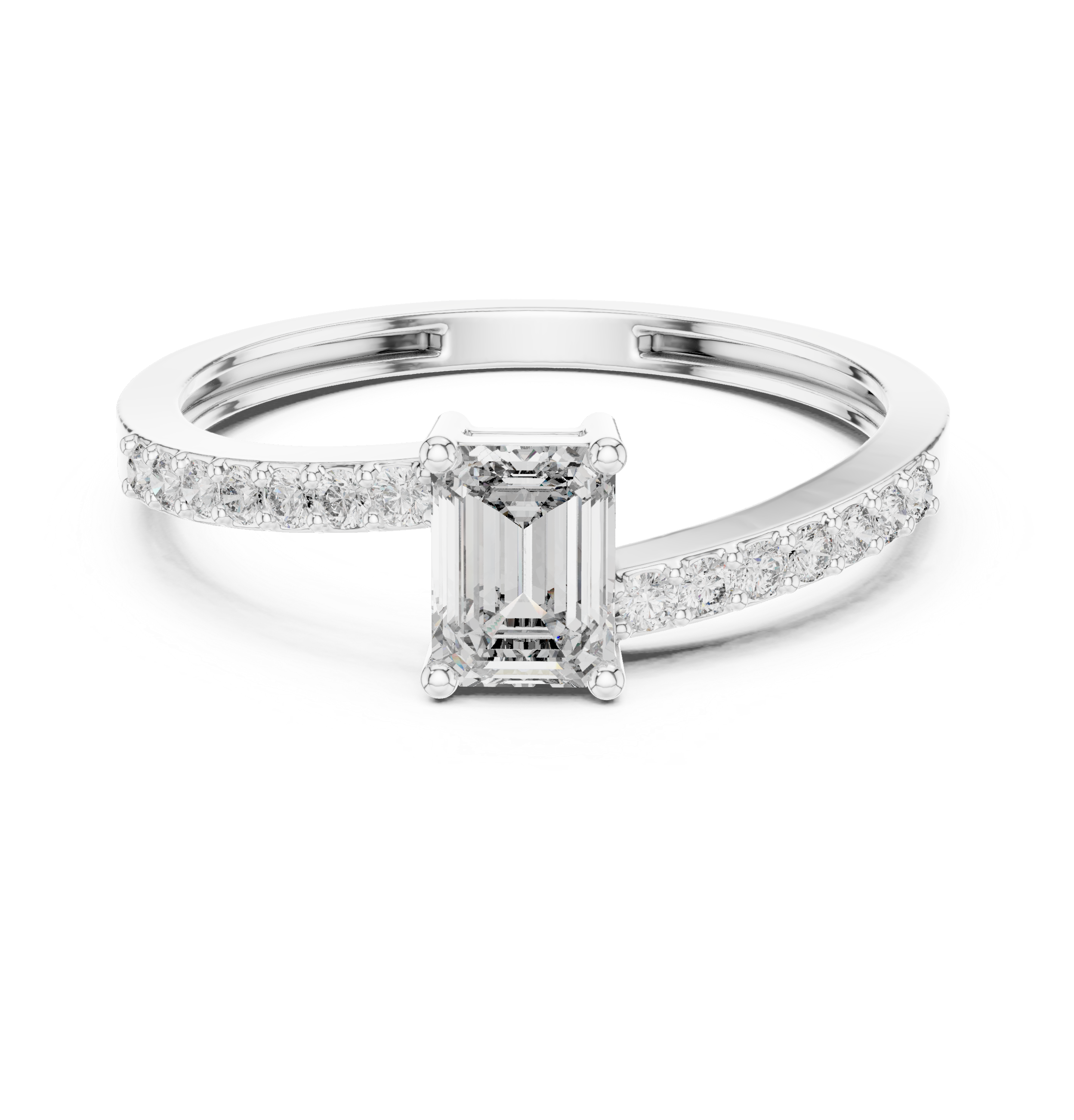 Exquisite 0.5ct Emerald Diamond Lab Grown Diamond Ring