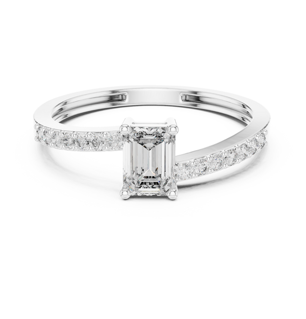 Exquisite 0.5ct Emerald Diamond Lab Grown Diamond Ring