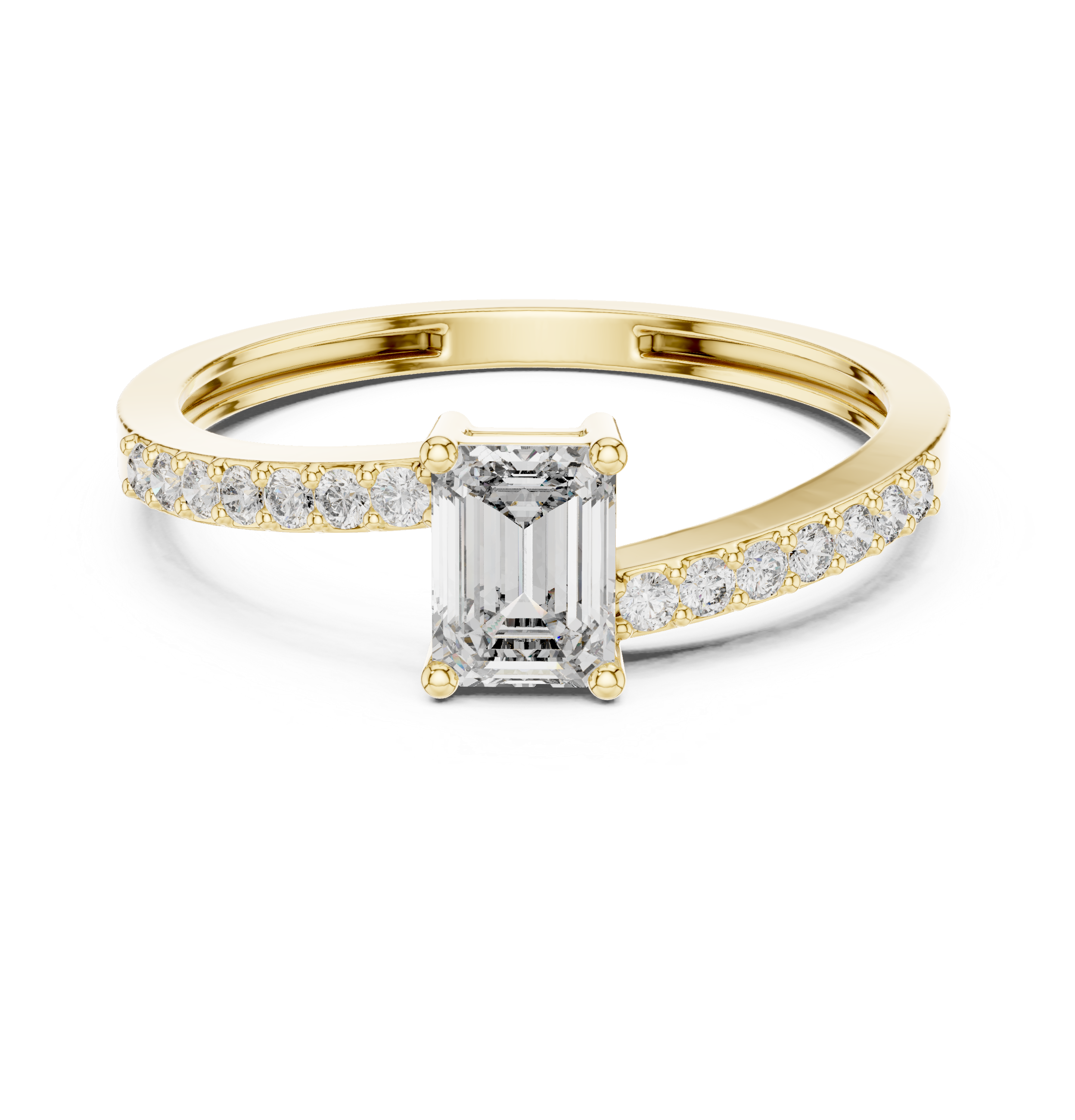 Exquisite 0.5ct Emerald Diamond Lab Grown Diamond Ring