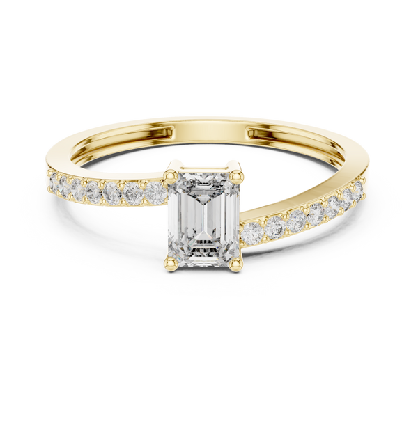 Exquisite 0.5ct Emerald Diamond Lab Grown Diamond Ring
