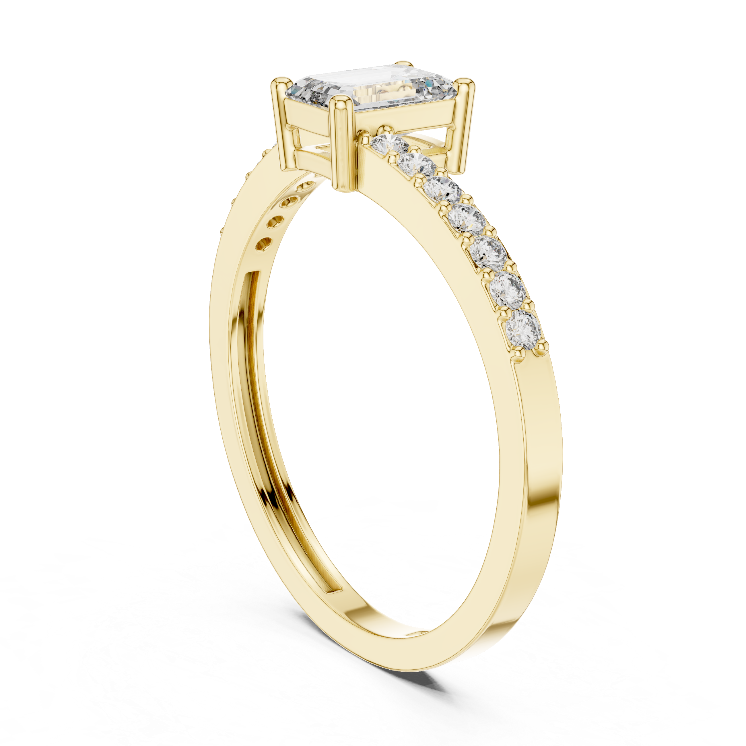 Exquisite 0.5ct Emerald Diamond Lab Grown Diamond Ring
