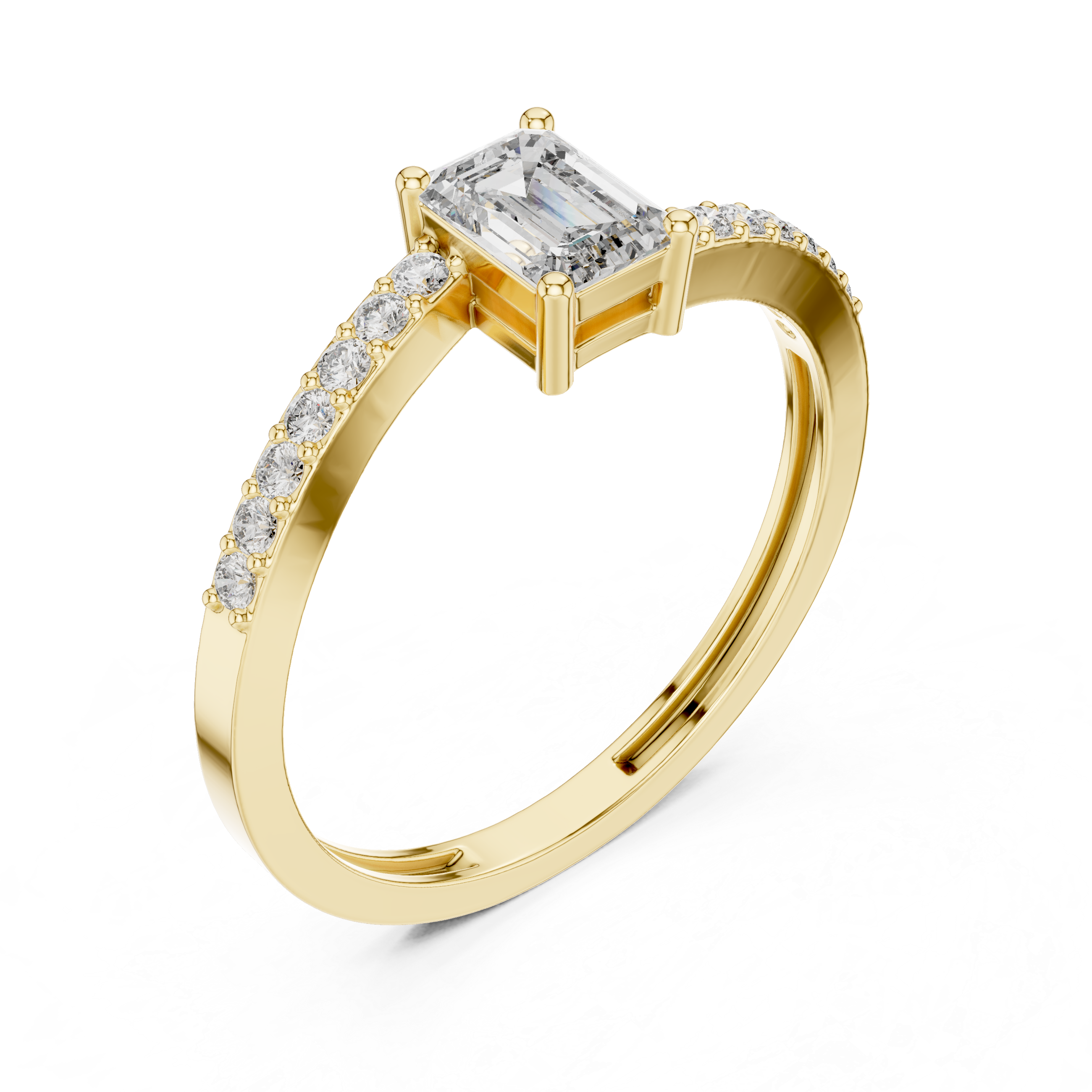 Exquisite 0.5ct Emerald Diamond Lab Grown Diamond Ring