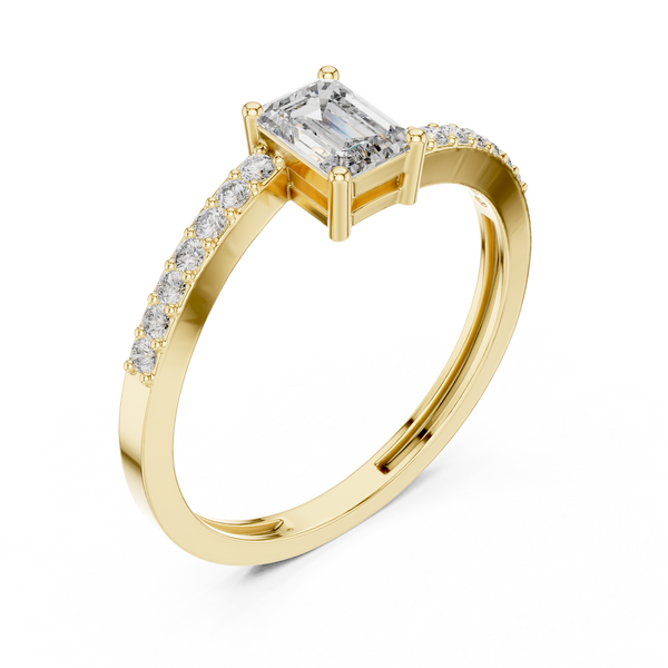 Exquisite 0.5ct Emerald Diamond Lab Grown Diamond Ring