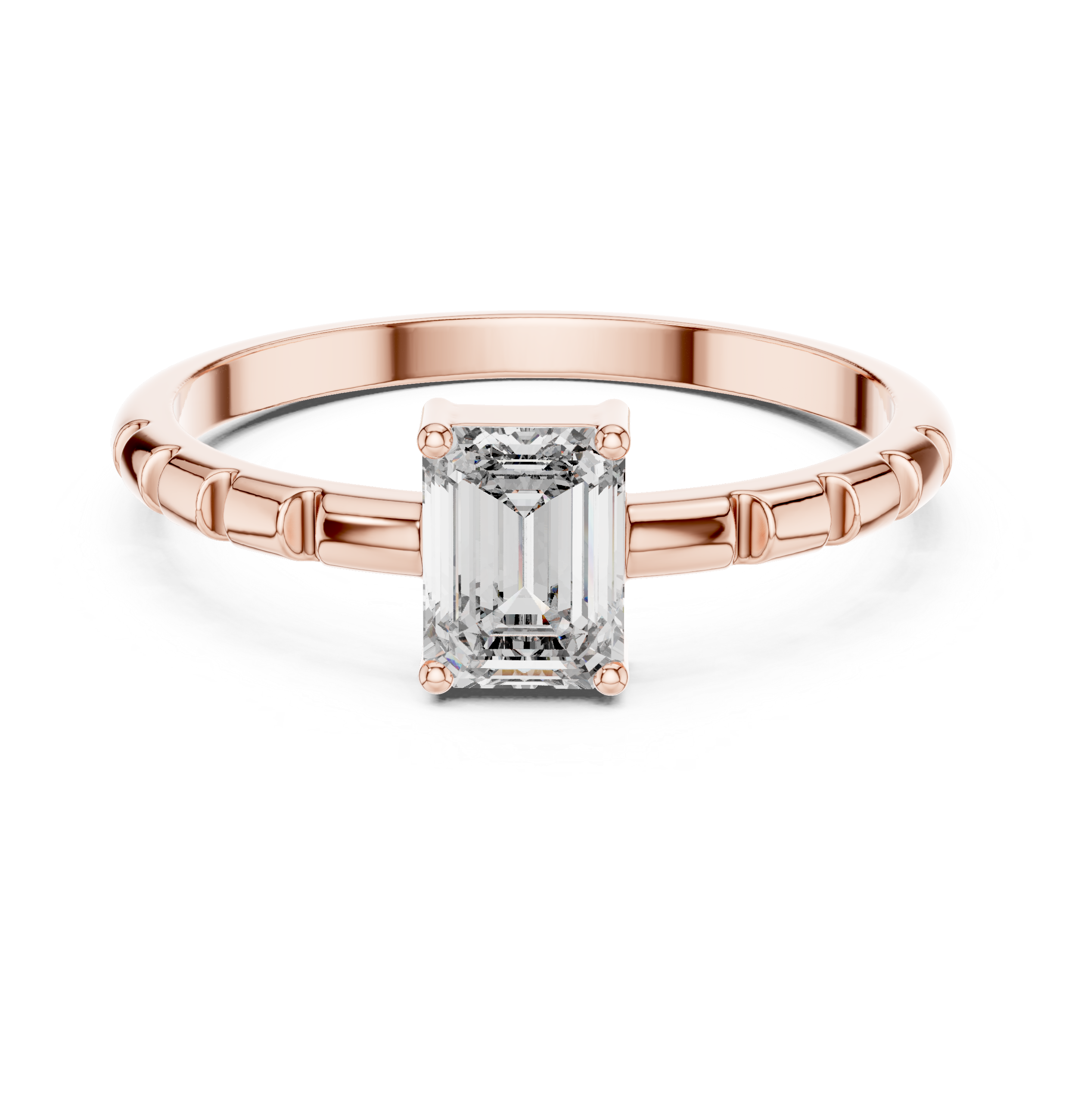 Emerald Cut Diamond Solitaire Lab Grown Diamond Ring