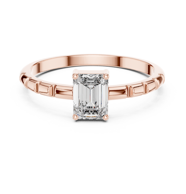 Emerald Cut Diamond Solitaire Lab Grown Diamond Ring
