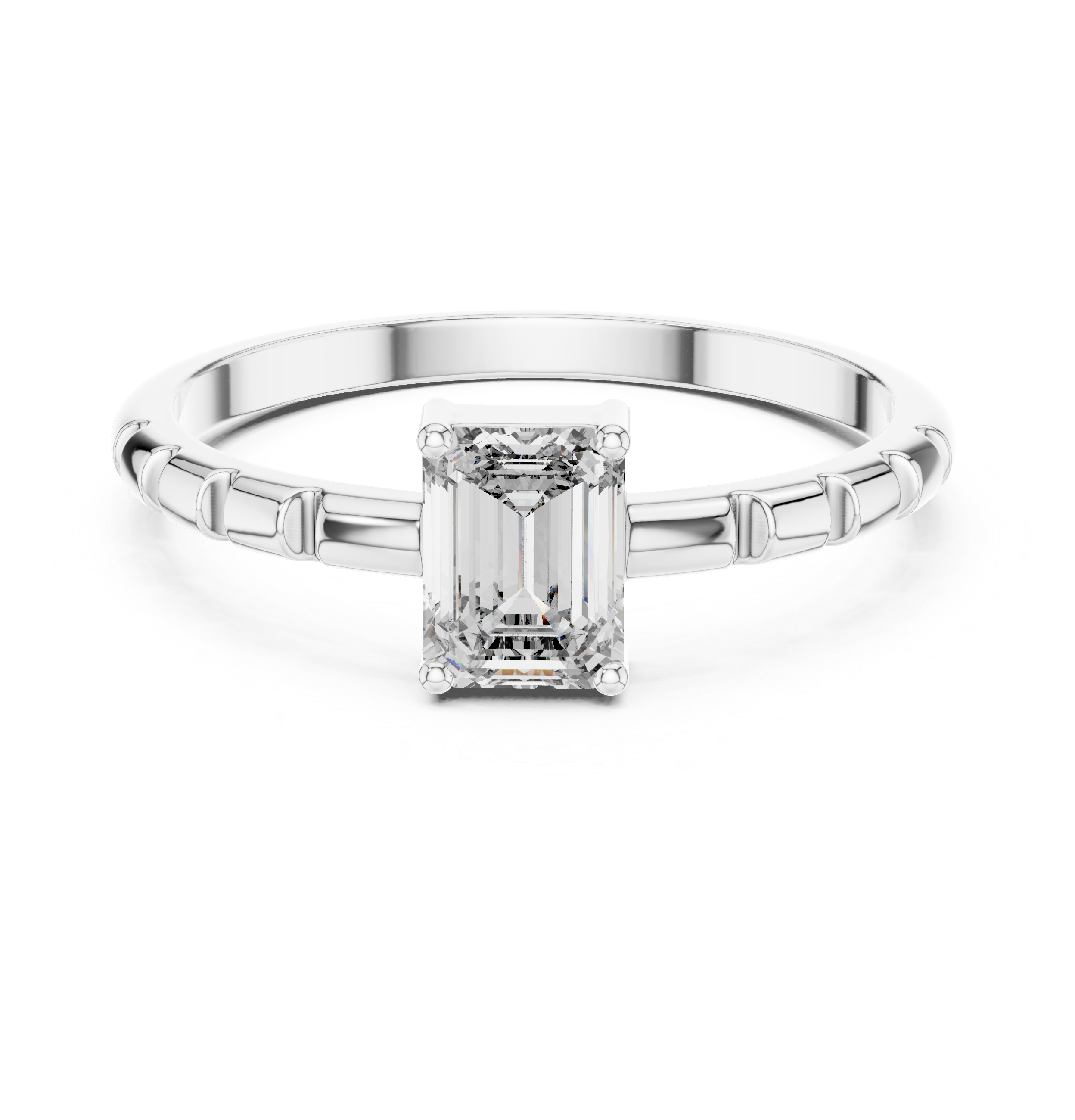 Emerald Cut Diamond Solitaire Lab Grown Diamond Ring