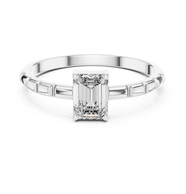 Emerald Cut Diamond Solitaire Lab Grown Diamond Ring