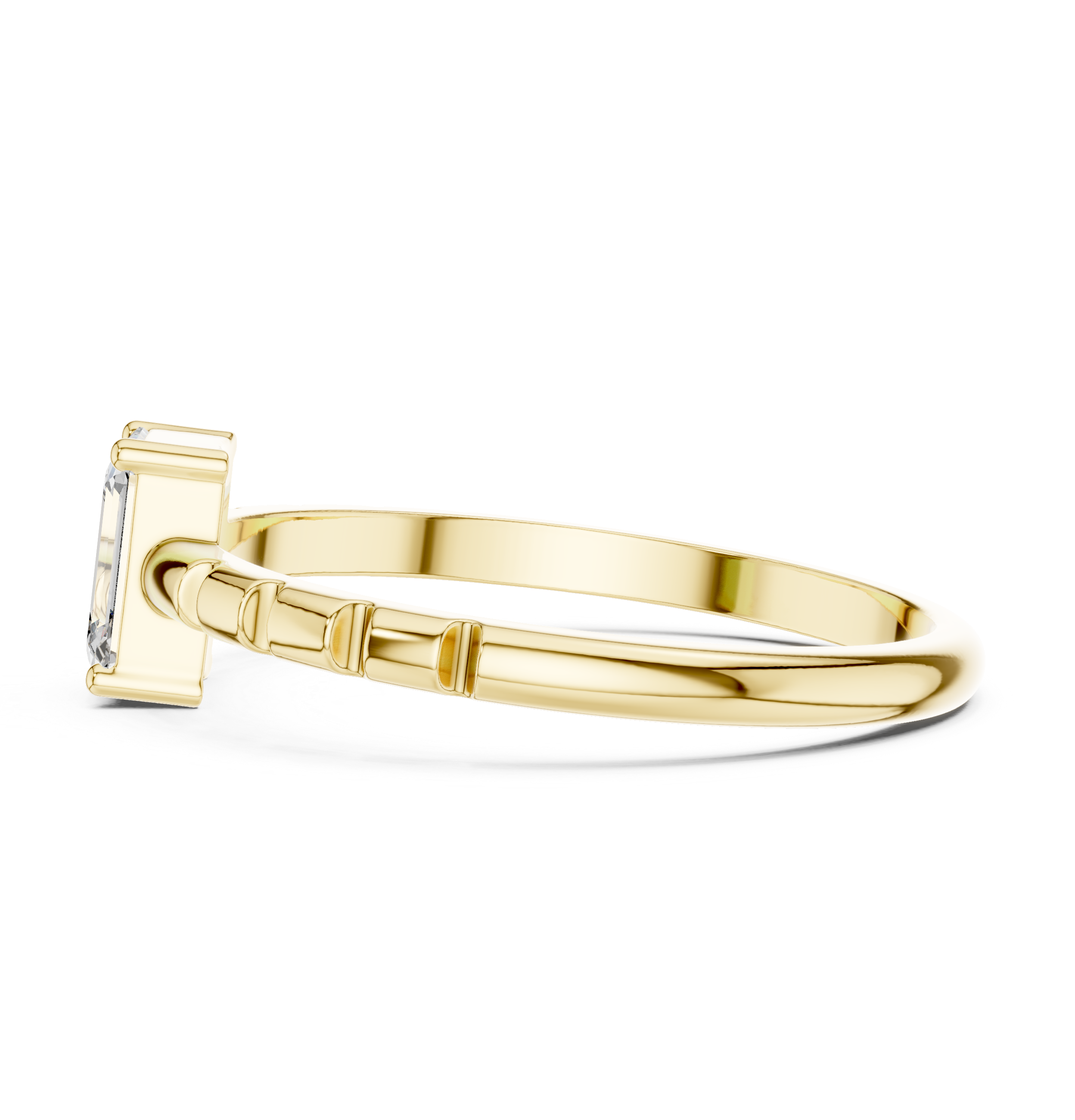 Emerald Cut Diamond Solitaire Lab Grown Diamond Ring