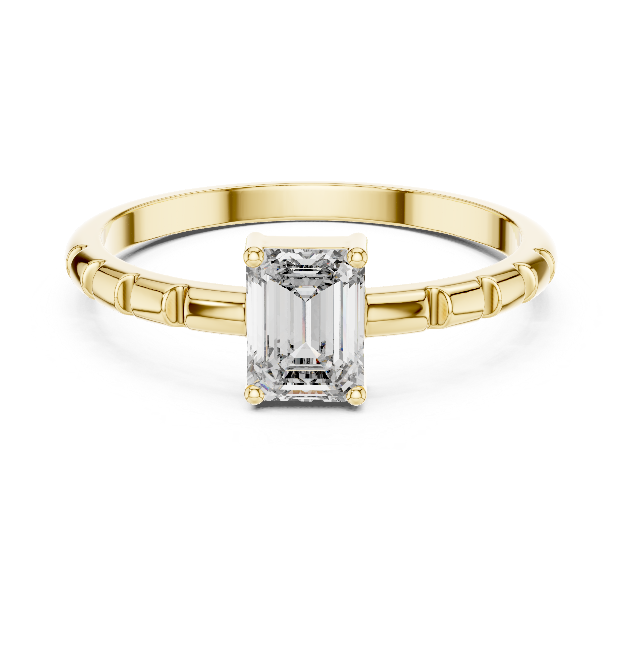 Emerald Cut Diamond Solitaire Lab Grown Diamond Ring
