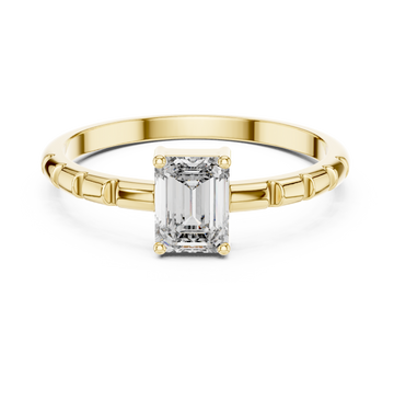 Emerald Cut Diamond Solitaire Lab Grown Diamond Ring