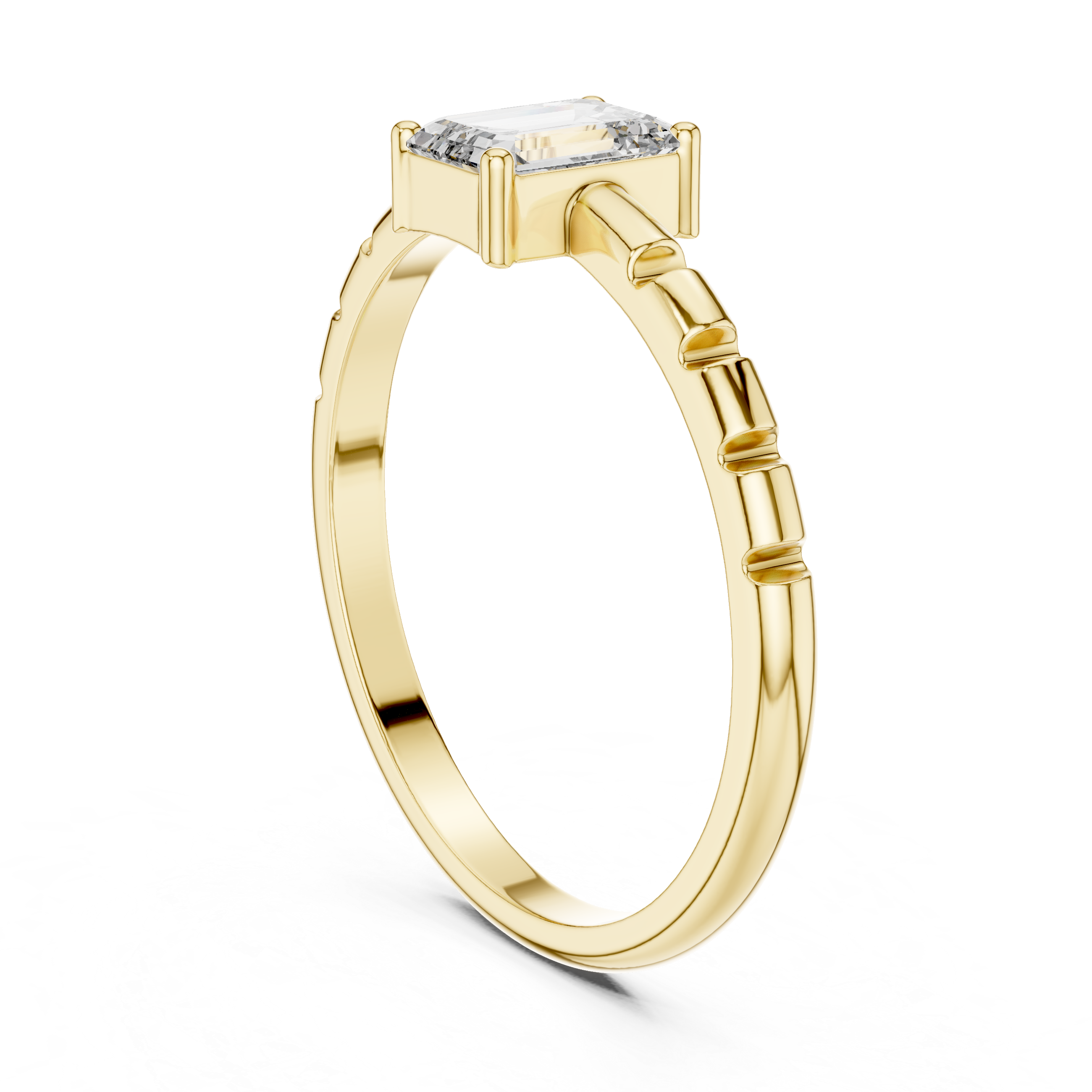 Emerald Cut Diamond Solitaire Lab Grown Diamond Ring