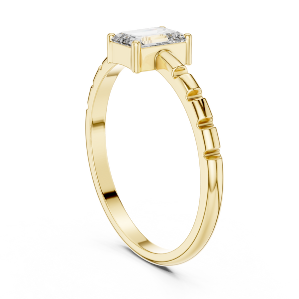 Emerald Cut Diamond Solitaire Lab Grown Diamond Ring