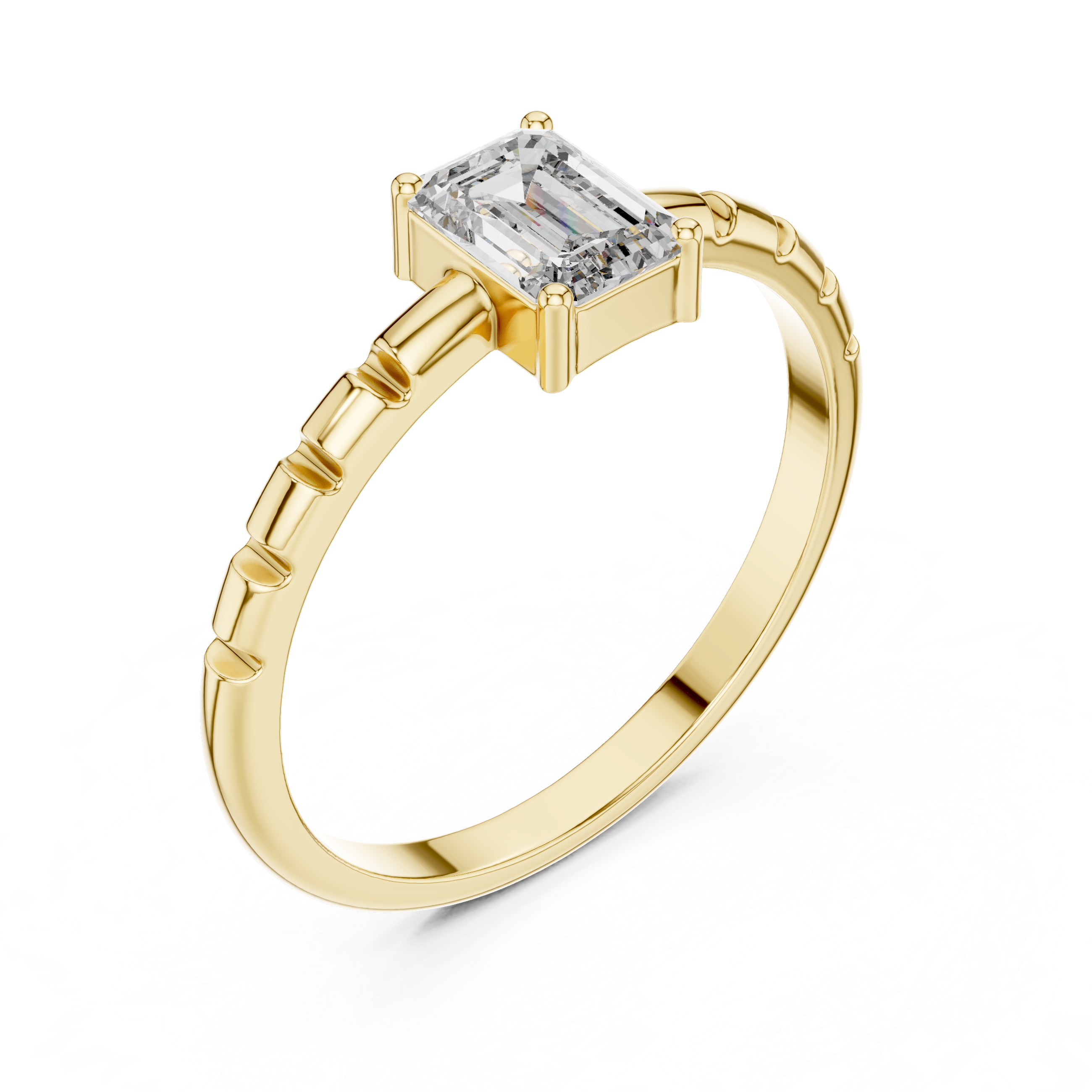 Emerald Cut Diamond Solitaire Lab Grown Diamond Ring