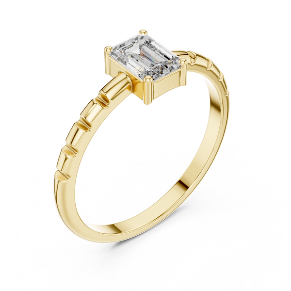 Emerald Cut Diamond Solitaire Lab Grown Diamond Ring
