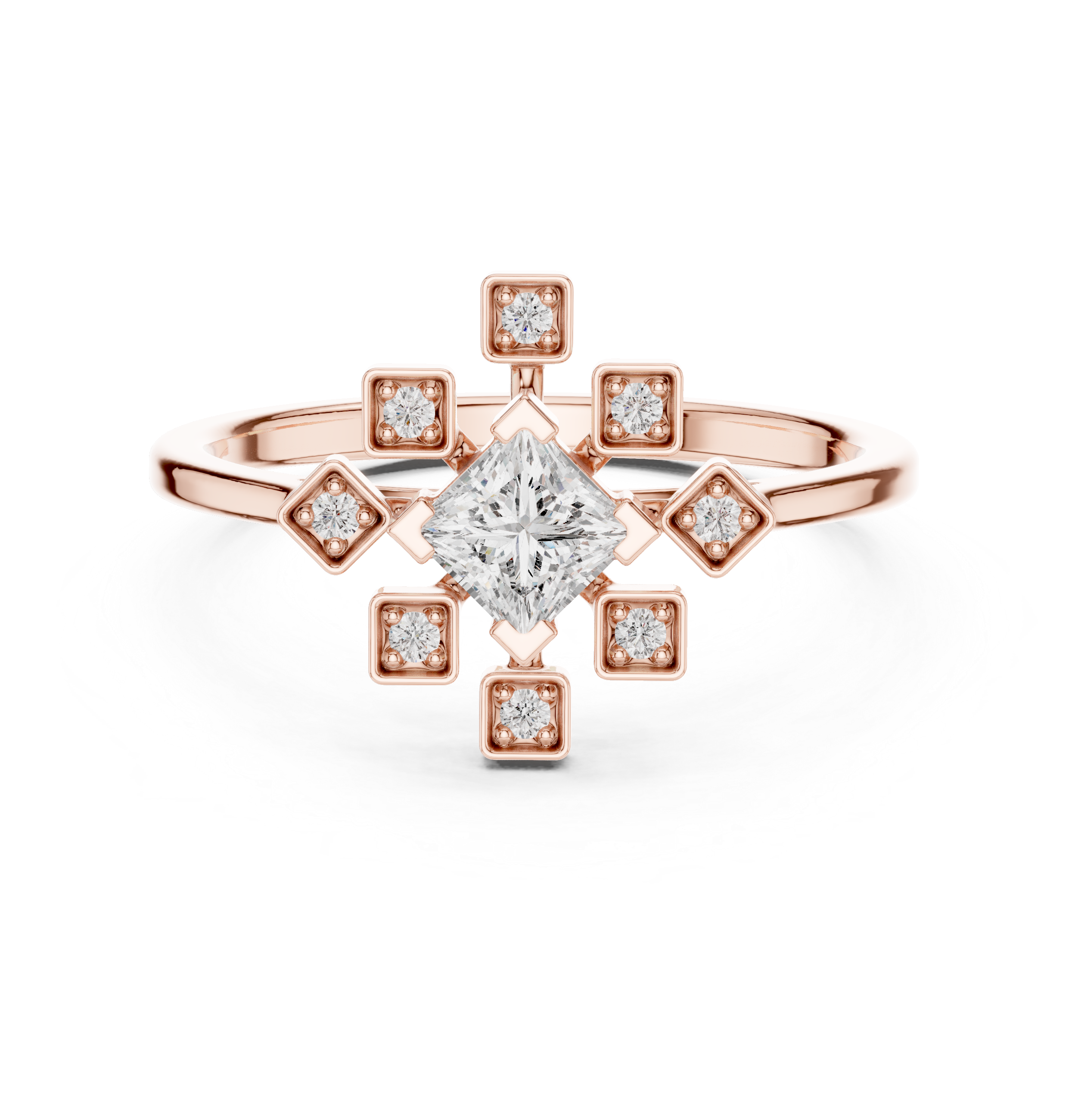 Princess And Round Diamond Lab Grown Diamond Ring