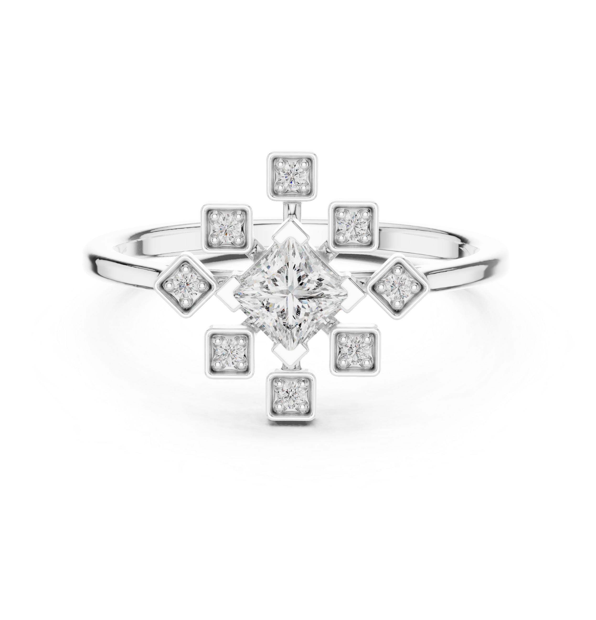 Princess And Round Diamond Lab Grown Diamond Ring