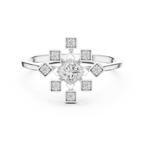 Princess And Round Diamond Lab Grown Diamond Ring