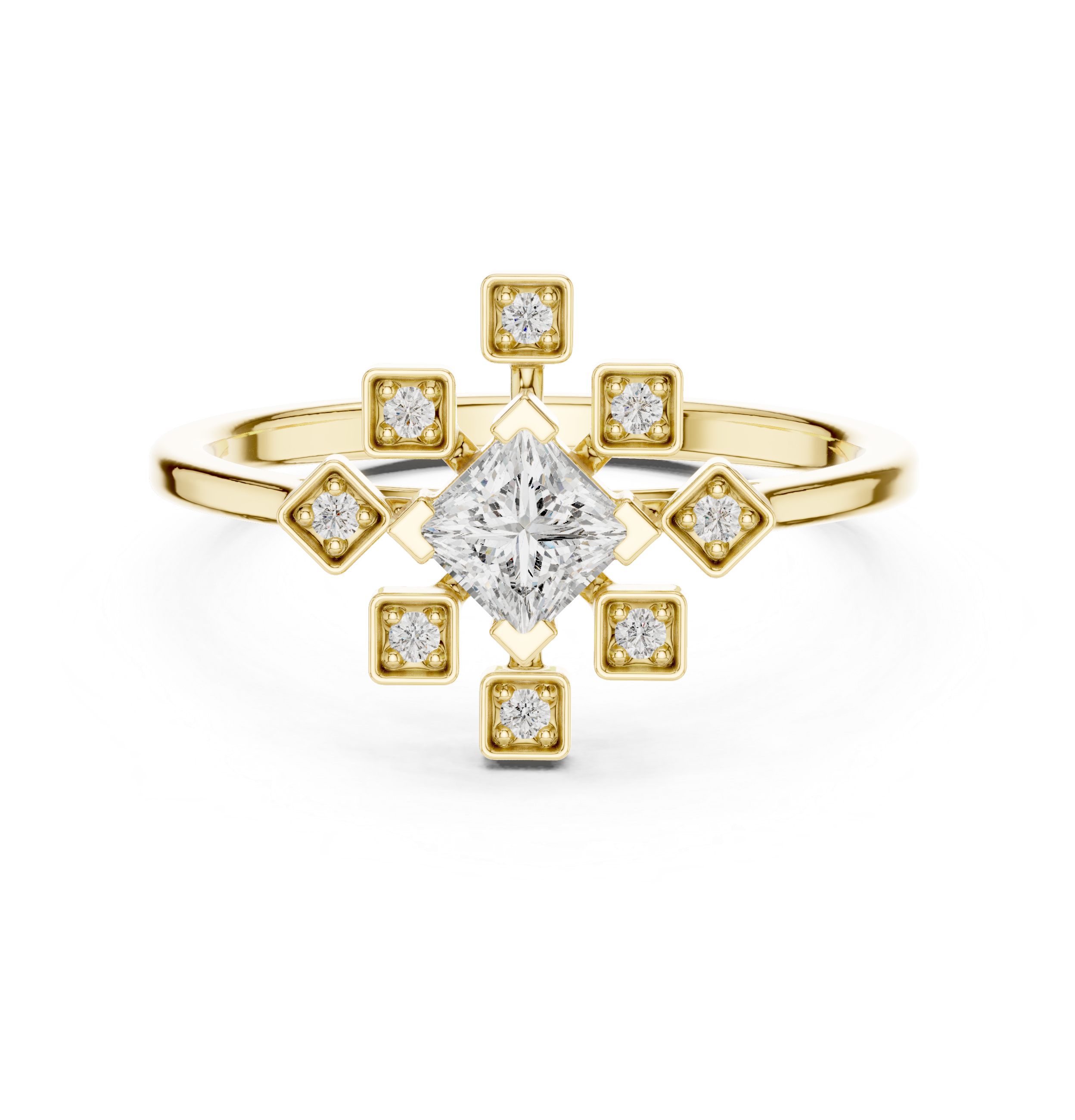 Princess And Round Diamond Lab Grown Diamond Ring