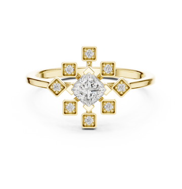 Princess And Round Diamond Lab Grown Diamond Ring