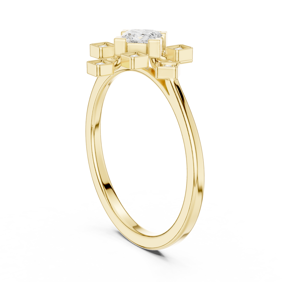 Princess And Round Diamond Lab Grown Diamond Ring