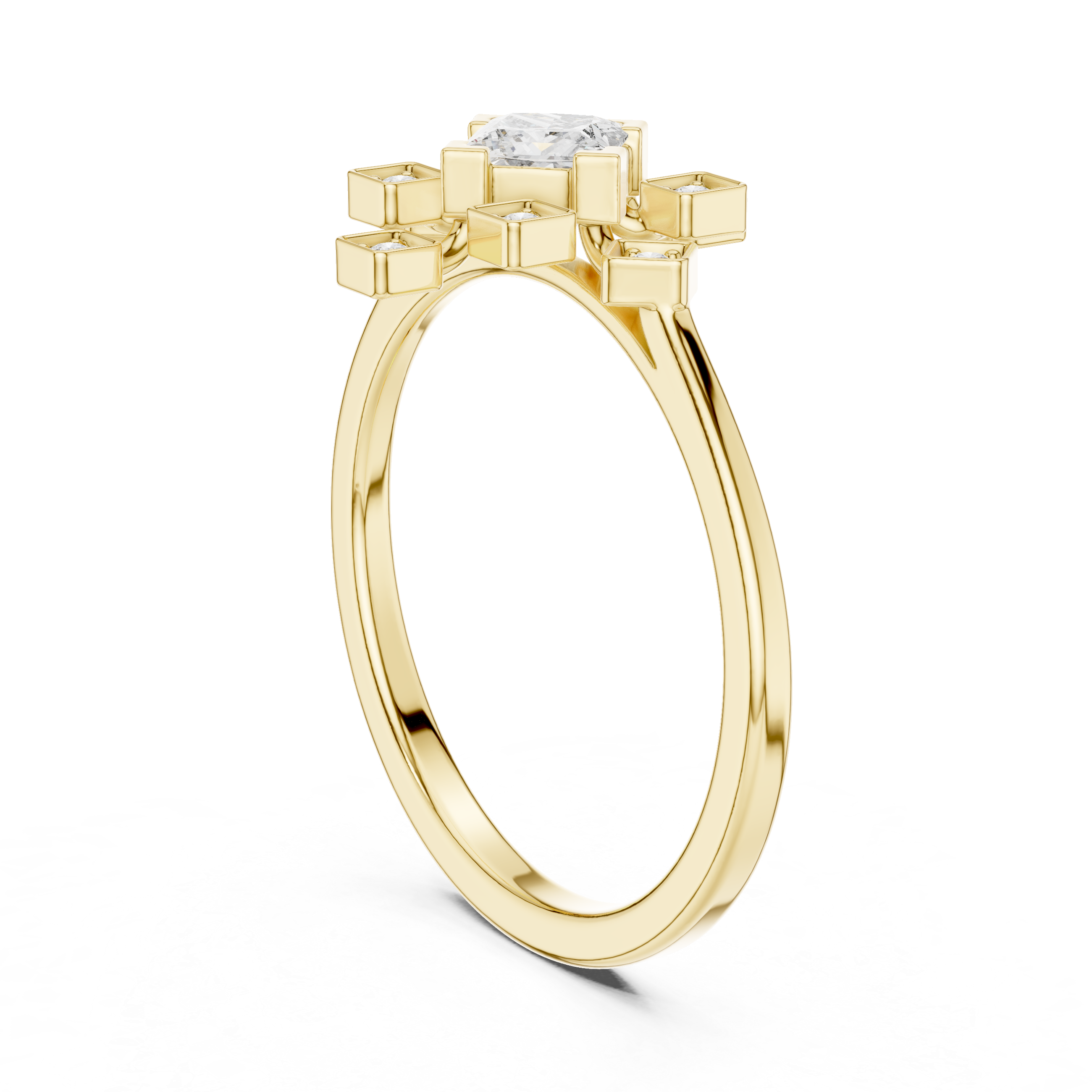 Princess And Round Diamond Lab Grown Diamond Ring