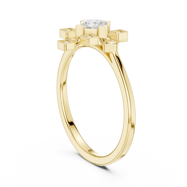Princess And Round Diamond Lab Grown Diamond Ring