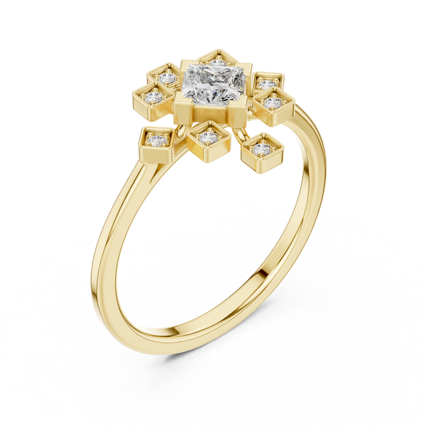 Princess And Round Diamond Lab Grown Diamond Ring