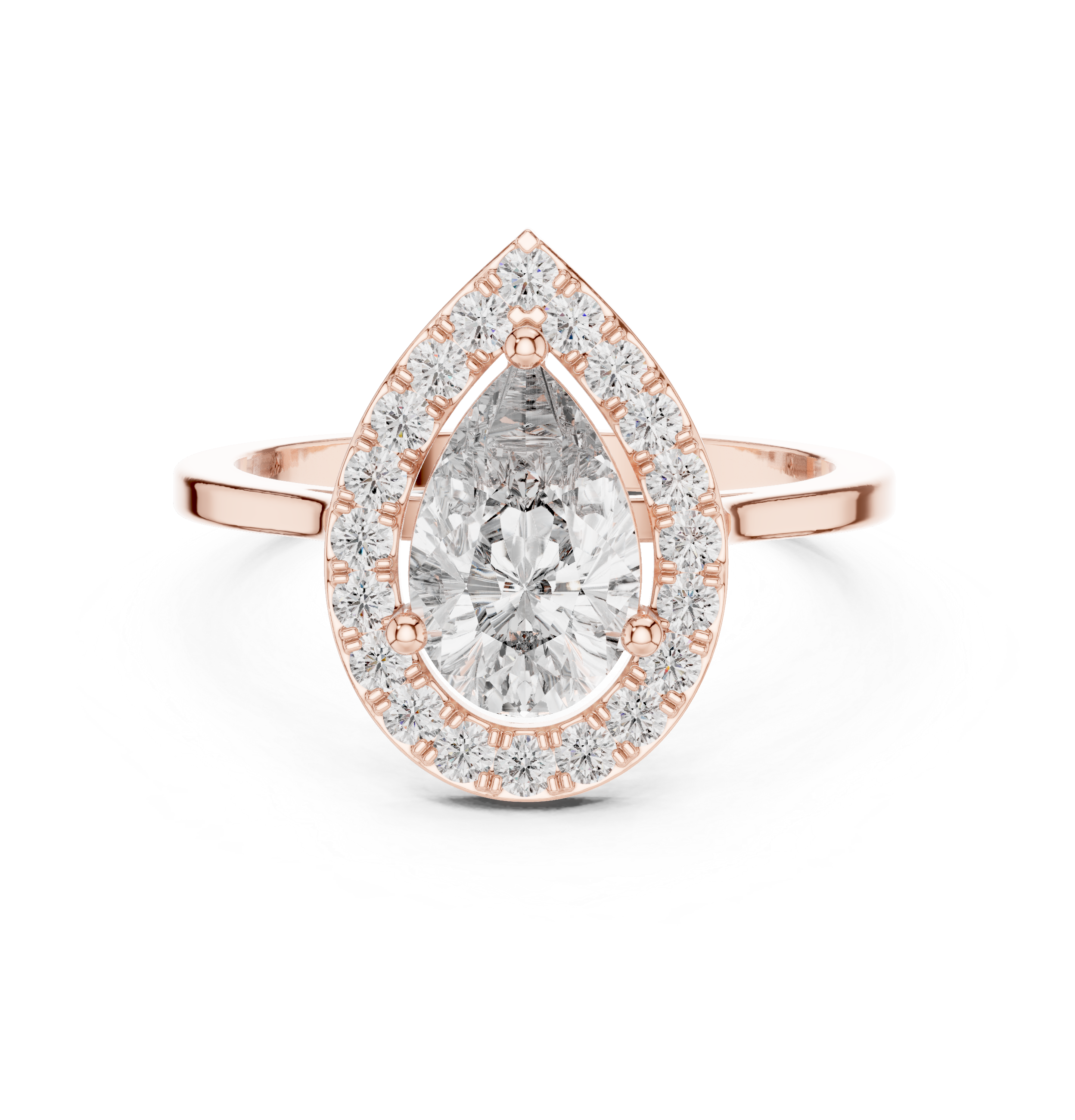 Graceful 0.9ct Pear Diamond Solitaire Lab Grown Diamond Ring