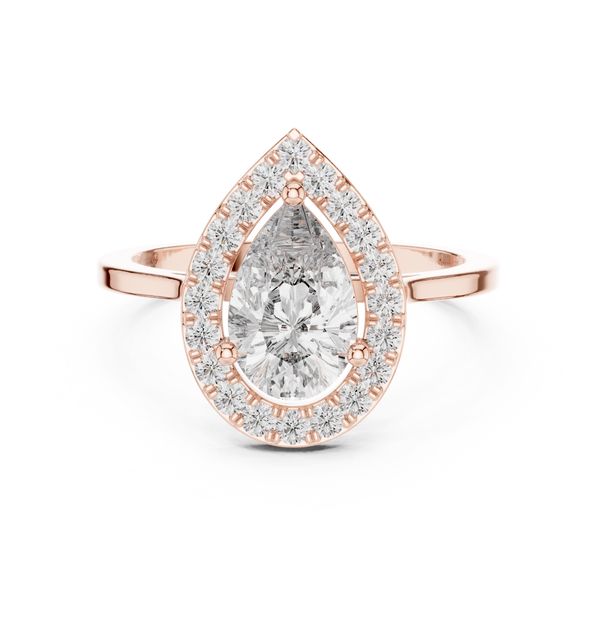 Graceful 0.9ct Pear Diamond Solitaire Lab Grown Diamond Ring