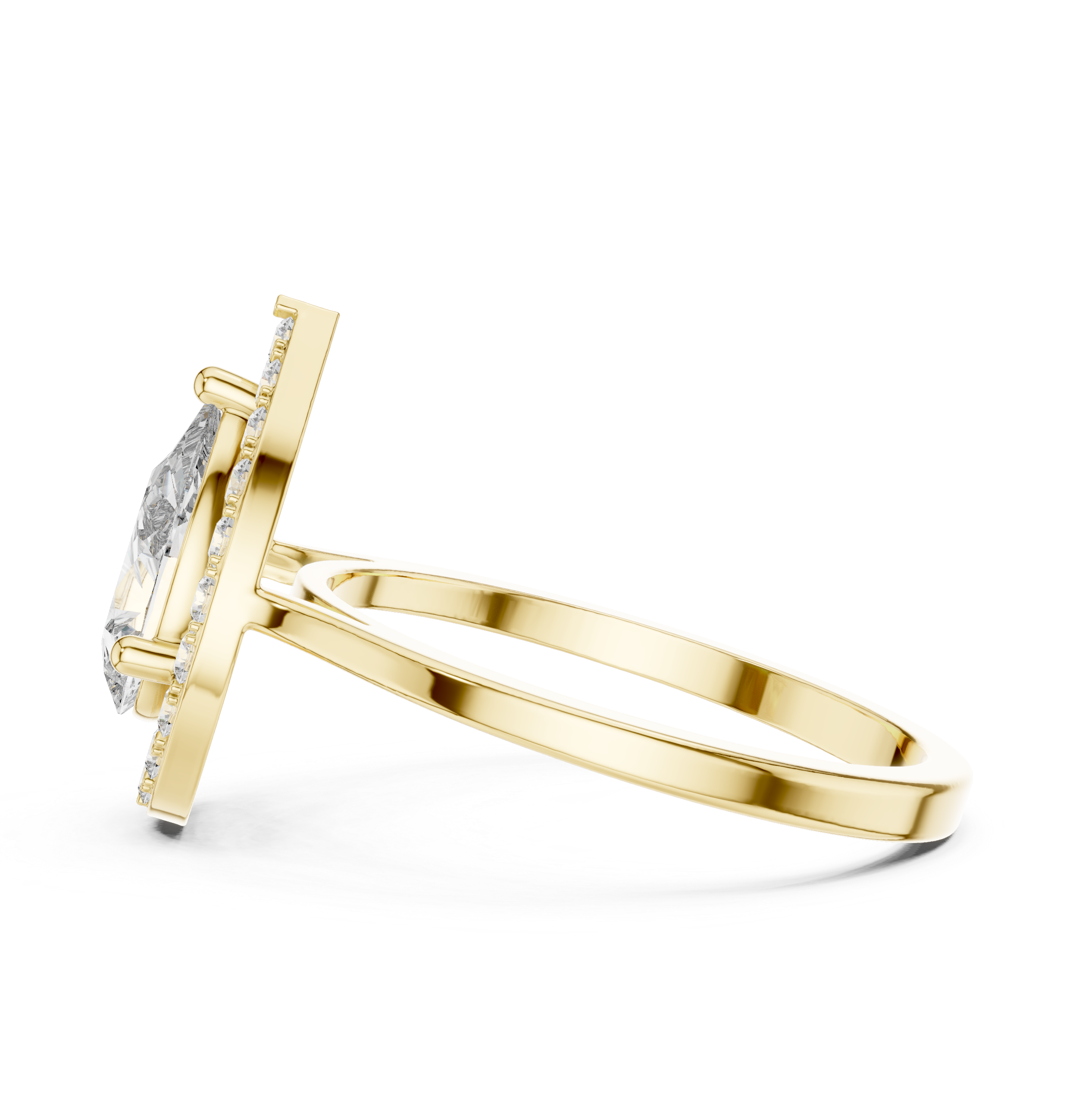 Graceful 0.9ct Pear Diamond Solitaire Lab Grown Diamond Ring