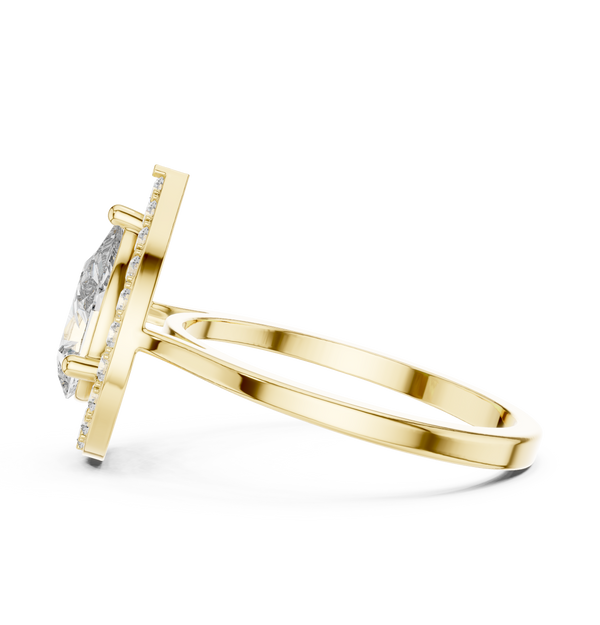 Graceful 0.9ct Pear Diamond Solitaire Lab Grown Diamond Ring