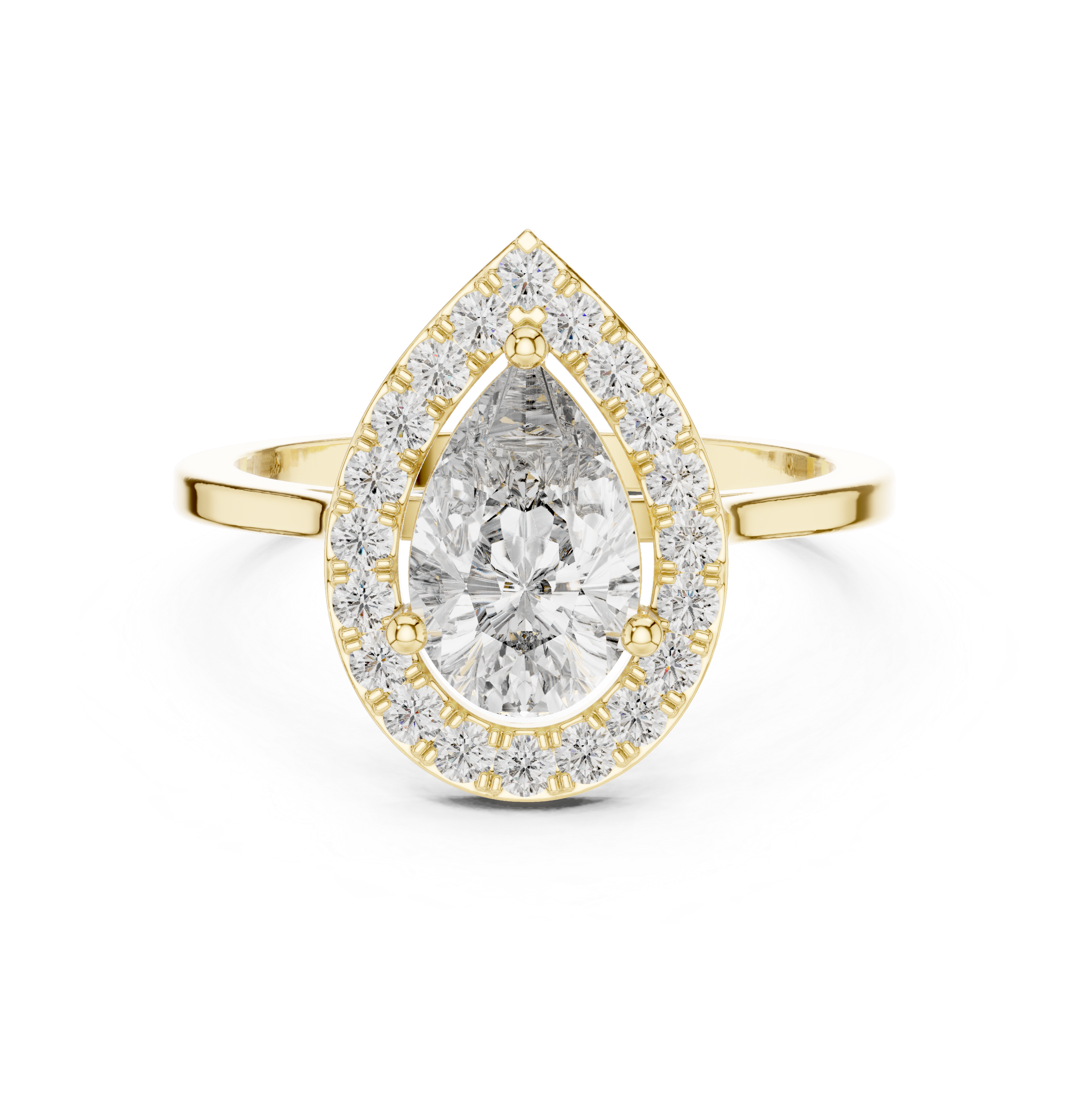 Graceful 0.9ct Pear Diamond Solitaire Lab Grown Diamond Ring