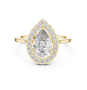 Graceful 0.9ct Pear Diamond Solitaire Lab Grown Diamond Ring