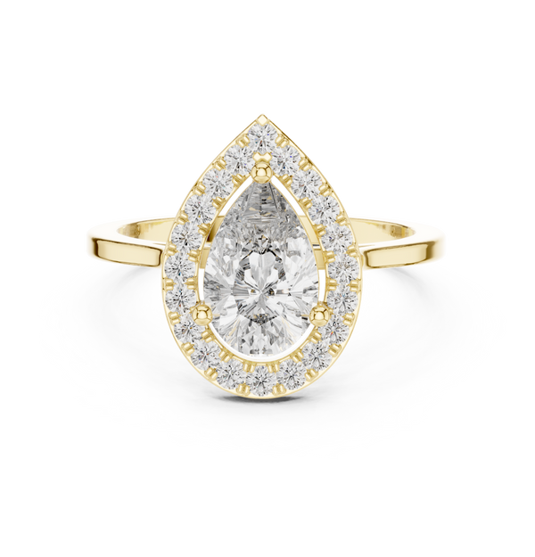 Graceful 0.9ct Pear Diamond Solitaire Lab Grown Diamond Ring