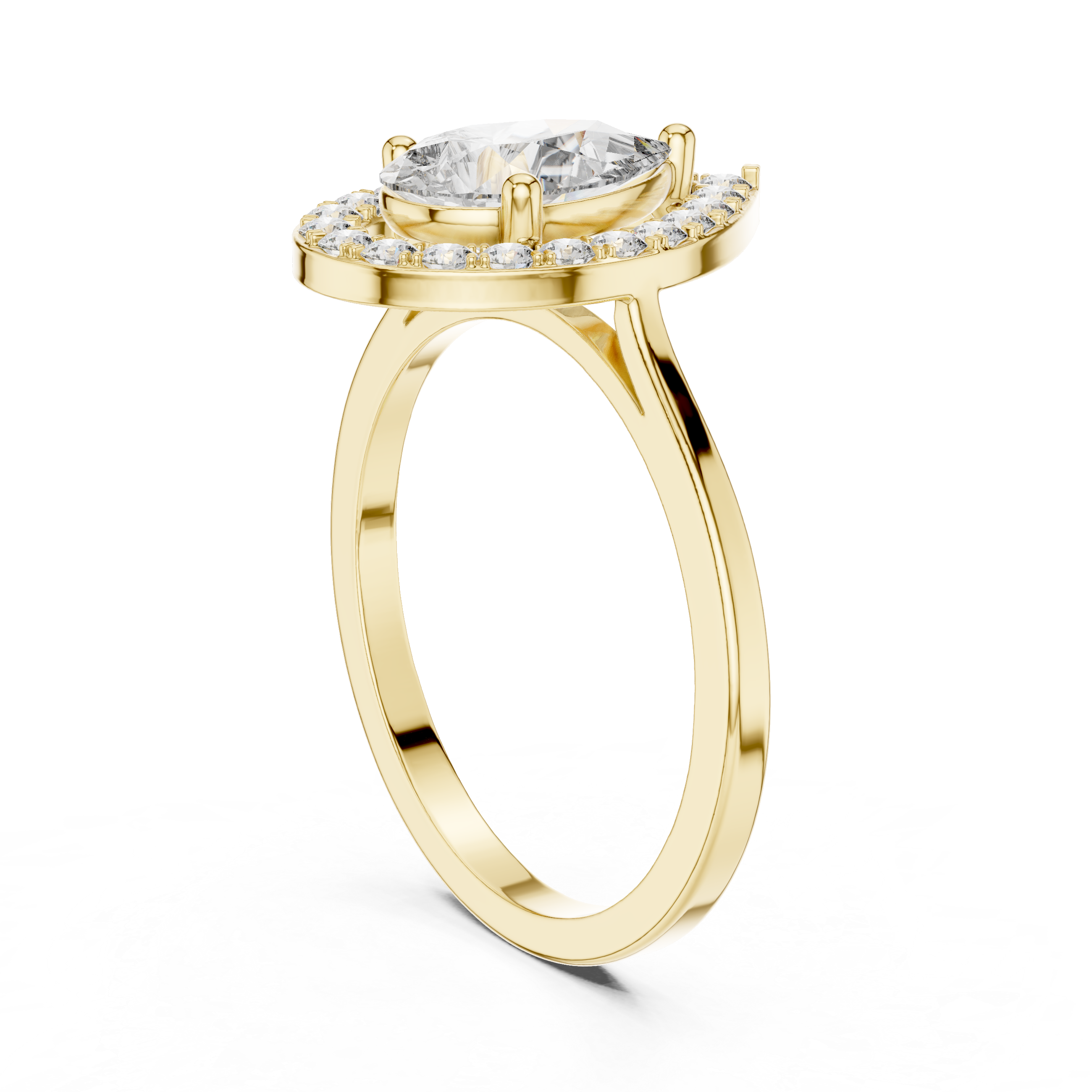 Graceful 0.9ct Pear Diamond Solitaire Lab Grown Diamond Ring