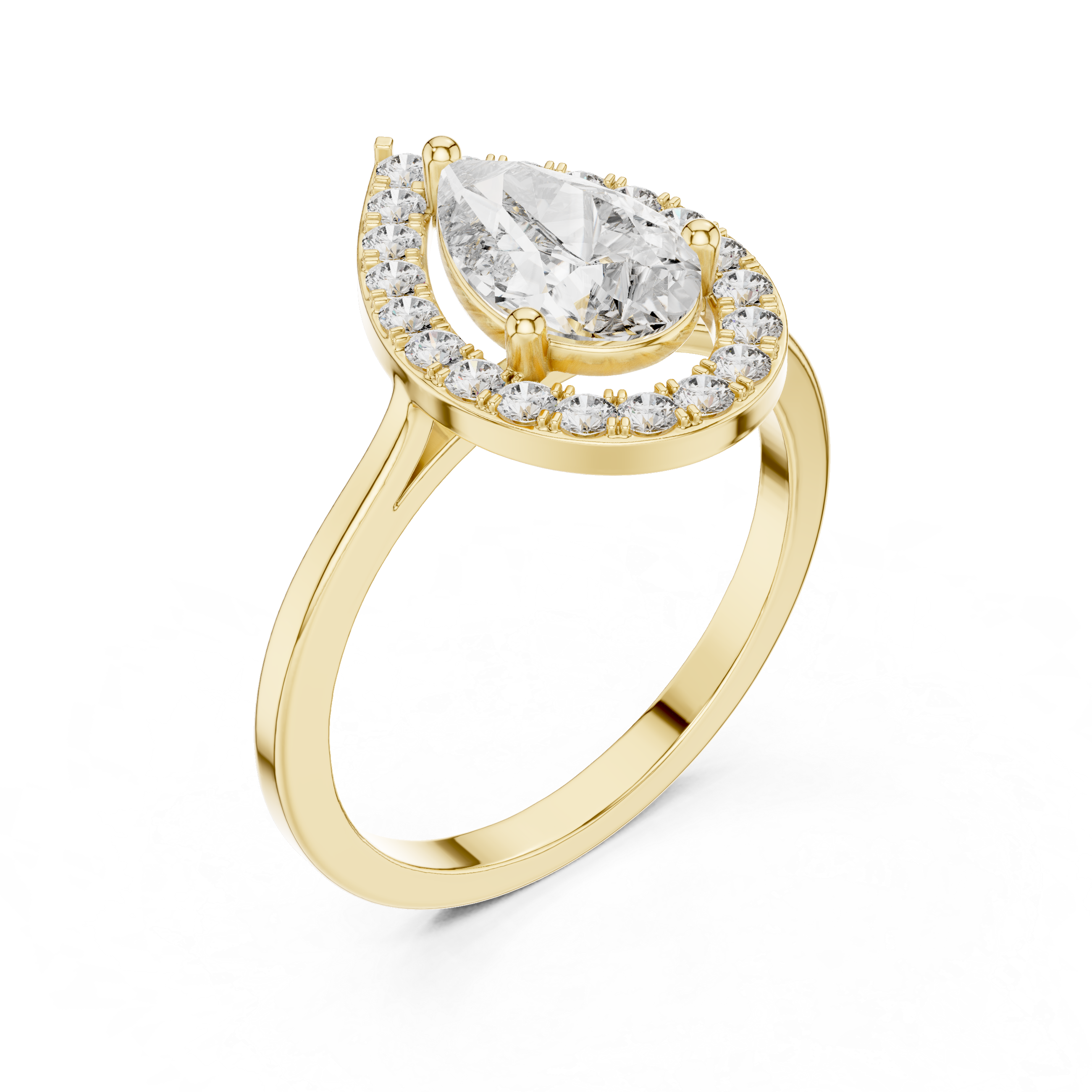 Graceful 0.9ct Pear Diamond Solitaire Lab Grown Diamond Ring