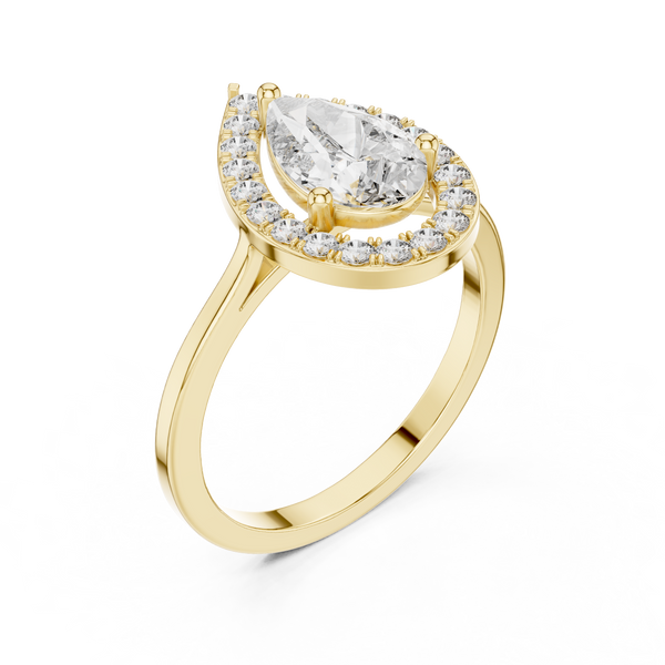 Graceful 0.9ct Pear Diamond Solitaire Lab Grown Diamond Ring