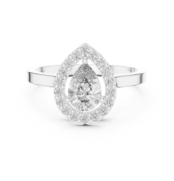 0.7 ct Pear Solitaire Diamond Lab Grown Diamond Ring