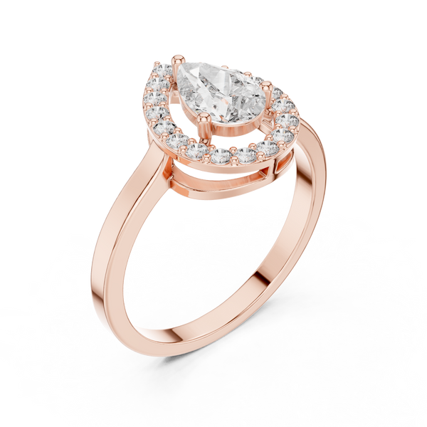 0.7 ct Pear Solitaire Diamond Lab Grown Diamond Ring