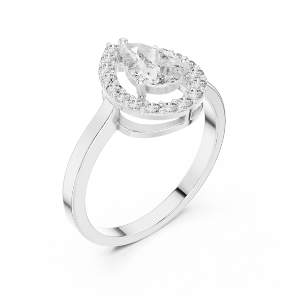 0.7 ct Pear Solitaire Diamond Lab Grown Diamond Ring