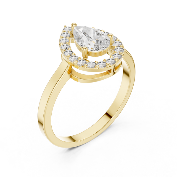 0.7 ct Pear Solitaire Diamond Lab Grown Diamond Ring